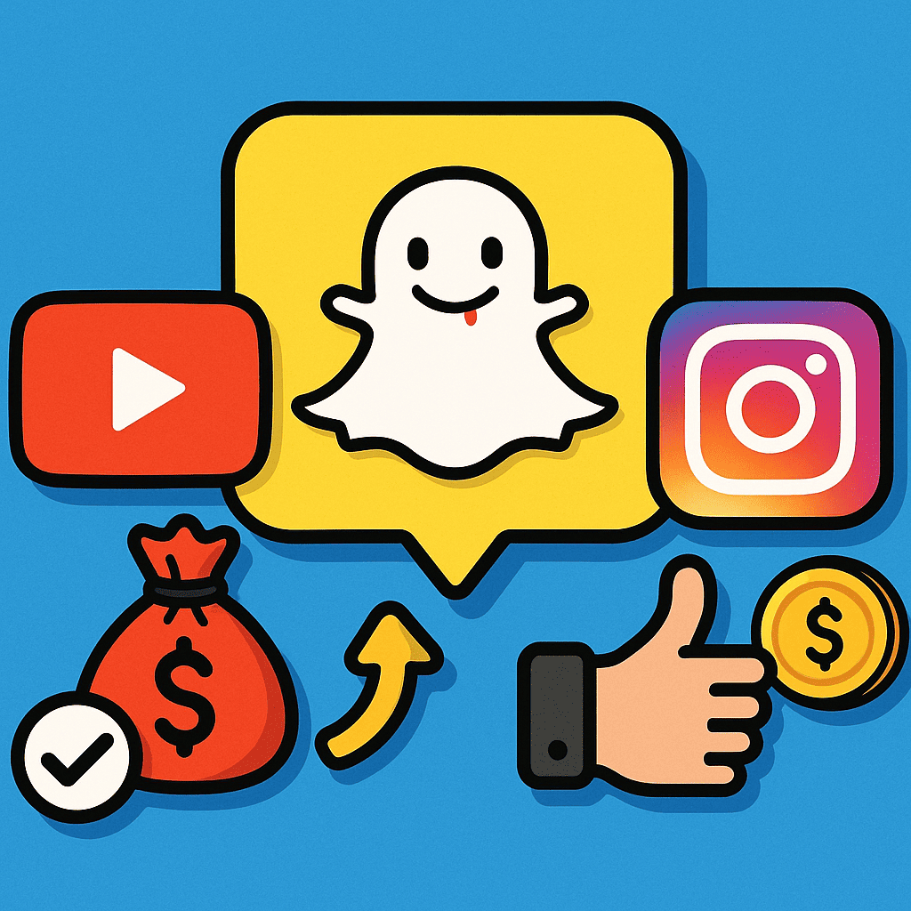 Snapchat YouTube Instagram 比較